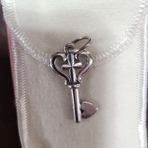 Retired Authentic James Avery Sterling Silver Key of Faith Charm